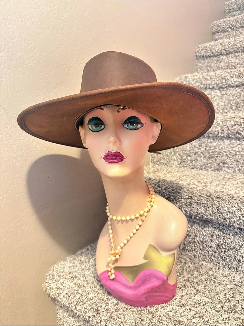 Brown Feather Western Hat